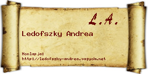 Ledofszky Andrea névjegykártya